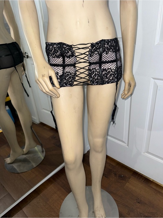 Victoria's Secret Other - Victoria's Secret Black Lace-Up Garter Skirt